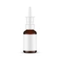 Glass Nasal Spray Bottle Mockup with Label